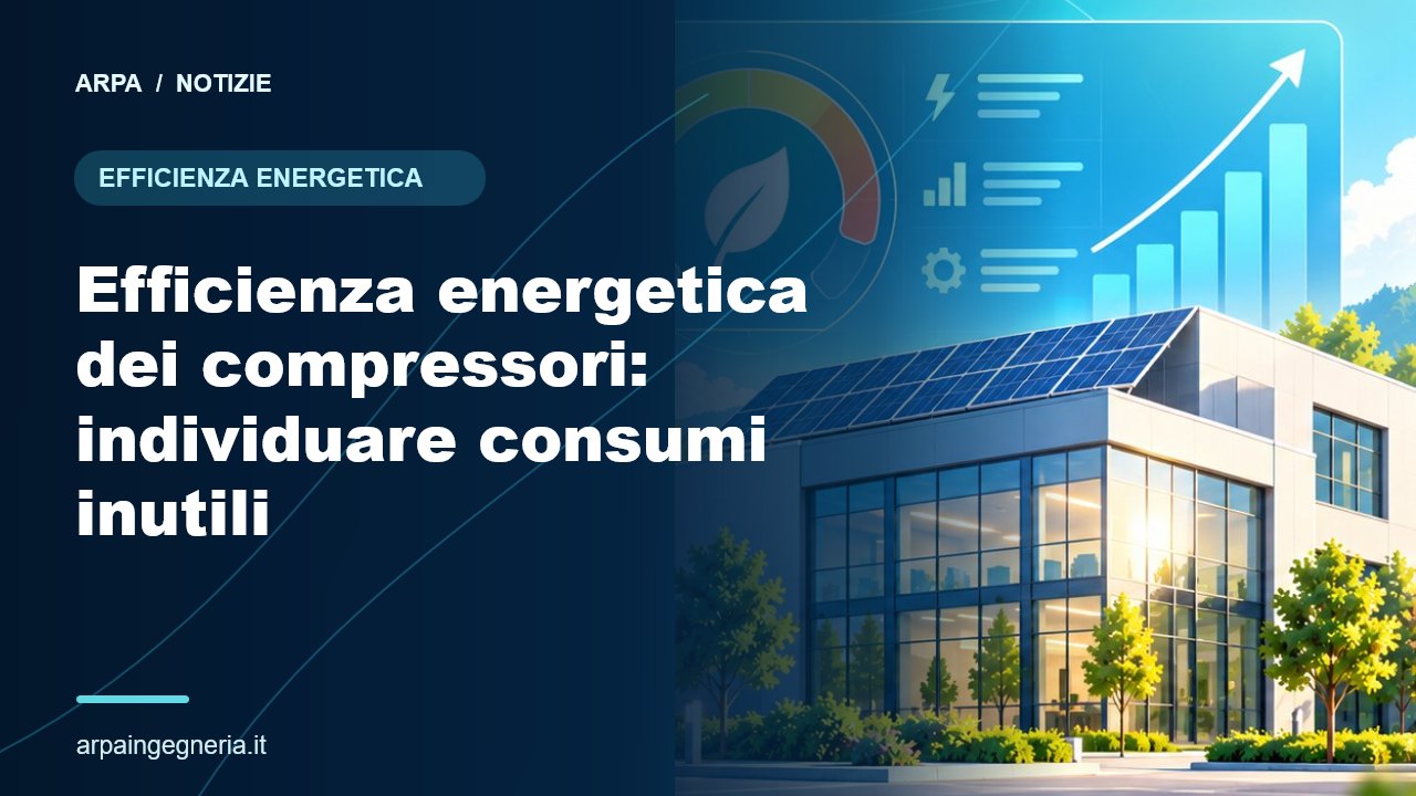 Illustrazione ARPA: Efficienza energetica dei compressori: individuare consumi inutili