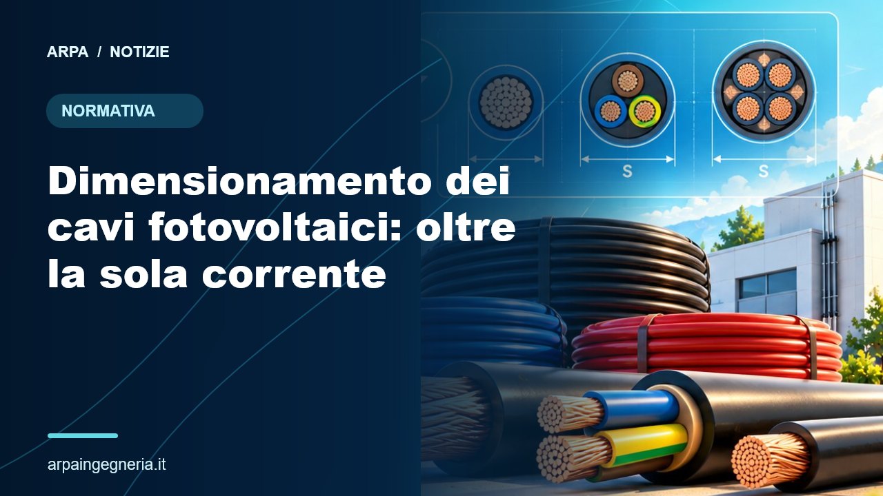 Illustrazione ARPA: Dimensionamento dei cavi fotovoltaici: oltre la sola corrente